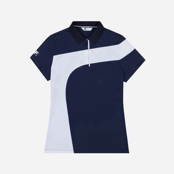 Fila Golf Single S/S Women's Polo Shirts - Navy,NZ 897-80742